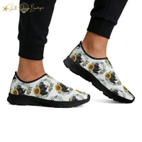 Cute Black Puppy Lightweight Adult Yoga Shoes for Women and Men