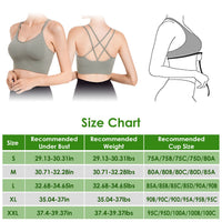 3Packs Women Cross Back Sport Bras Padded StrappyÊMedium Support Bras SexyÊFitnessÊTank Tops with Removable Pads for Gym Yoga Workout Running