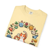 DipaliZ Cat Yoga Whimsical Pet Tee Garment-dyed T-shirt