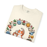 DipaliZ Cat Yoga Whimsical Pet Tee Garment-dyed T-shirt