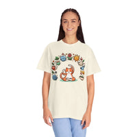 DipaliZ Cat Yoga Whimsical Pet Tee Garment-dyed T-shirt