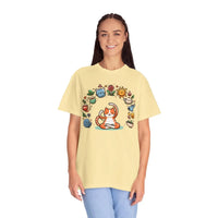 DipaliZ Cat Yoga Whimsical Pet Tee Garment-dyed T-shirt