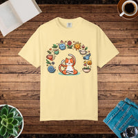 DipaliZ Cat Yoga Whimsical Pet Tee Garment-dyed T-shirt