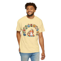 DipaliZ Cat Yoga Whimsical Pet Tee Garment-dyed T-shirt