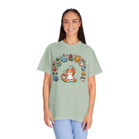 DipaliZ Cat Yoga Whimsical Pet Tee Garment-dyed T-shirt