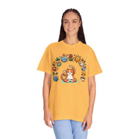 DipaliZ Cat Yoga Whimsical Pet Tee Garment-dyed T-shirt