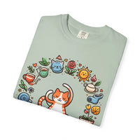 DipaliZ Cat Yoga Whimsical Pet Tee Garment-dyed T-shirt