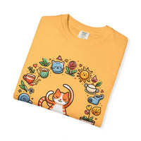 DipaliZ Cat Yoga Whimsical Pet Tee Garment-dyed T-shirt