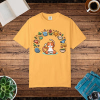 DipaliZ Cat Yoga Whimsical Pet Tee Garment-dyed T-shirt