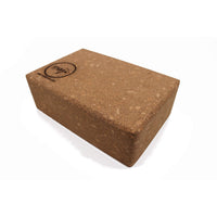 natural cork yoga block with rounded edges