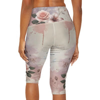DipaliZ Flower Yoga Capri Leggings Comfort Yoga Capri