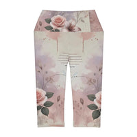 DipaliZ Flower Yoga Capri Leggings Comfort Yoga Capri