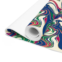 DipaliZ Foam Yoga Mat Vibrant Retro Swirl 24x72 Size
