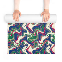 DipaliZ Foam Yoga Mat Vibrant Retro Swirl 24x72 Size