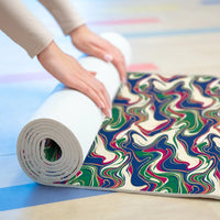 DipaliZ Foam Yoga Mat Vibrant Retro Swirl 24x72 Size