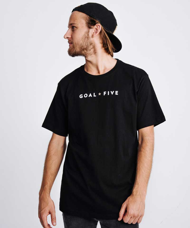Goal Five Men's Black Cotton T-Shirt - Level Up Fitness Shop