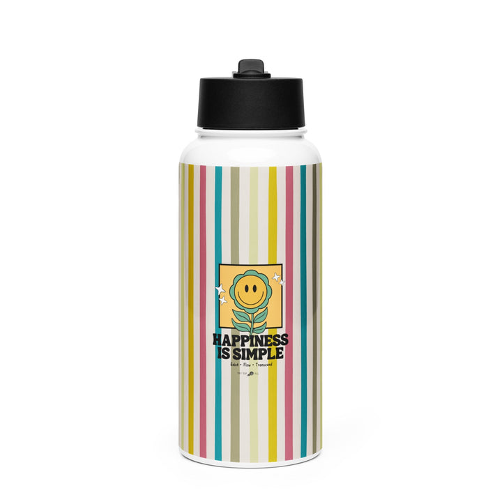 Happiness Is Simple Water Bottle - Level Up Fitness Shop