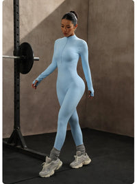High Elasticity One-Piece Fitness Bodysuit Seamless Yoga Training Suit Butt-Lifting Zipper Design for Women's Active Wear - Level Up Fitness Shop