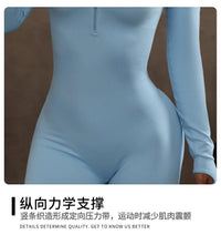 High Elasticity One-Piece Fitness Bodysuit Seamless Yoga Training Suit Butt-Lifting Zipper Design for Women's Active Wear - Level Up Fitness Shop