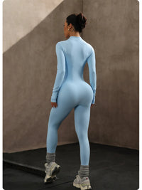 High Elasticity One-Piece Fitness Bodysuit Seamless Yoga Training Suit Butt-Lifting Zipper Design for Women's Active Wear - Level Up Fitness Shop