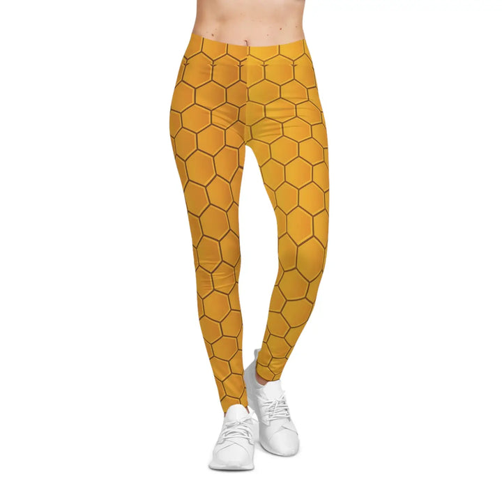 DipaliZ Honeycomb Leggings Silky Finish Fitness Leggings