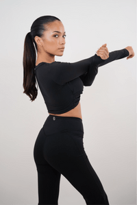 I Am Present Black Elegant Top - Level Up Fitness Shop
