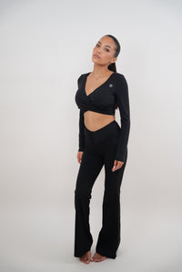 I Am Present Black Elegant Top - Level Up Fitness Shop