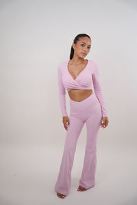 I Am Present Pink Elegant Top - Level Up Fitness Shop
