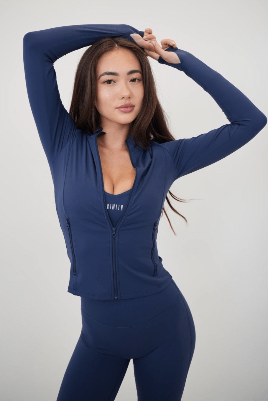 I Live in Luxury Navy Blue Perfect Fit Jacket - Level Up Fitness Shop