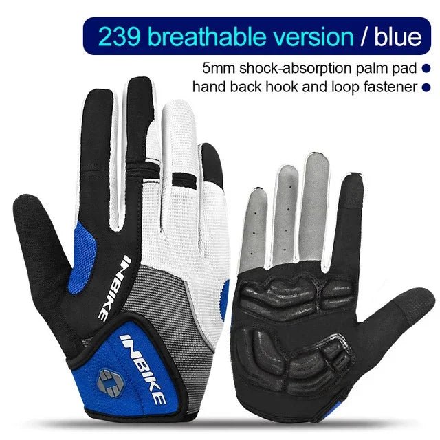 INBIKE Full Finger Gel Padded Touchscreen Gloves - Level Up Fitness Shop