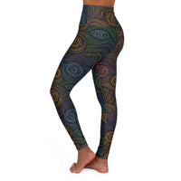DipaliZ High Waisted Yoga Leggings Indian Chakra Print