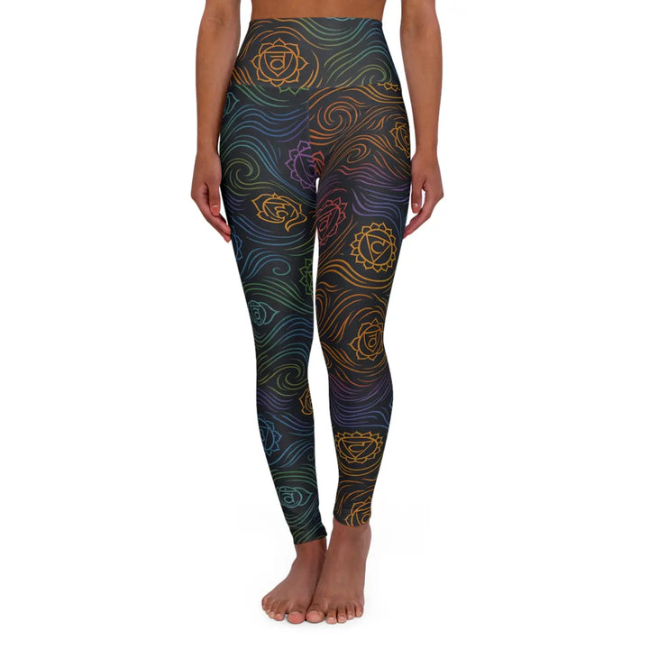 DipaliZ High Waisted Yoga Leggings Indian Chakra Print