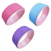 pink blue and purple 3D yoga massage wheels