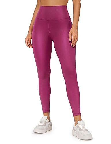 Leather Leggings - CRZ YOGA Butterluxe Matte Faux Leather Leggings for Women 25" - High Waisted Stretch Ankle Leather Pants Pleather Tights - Level Up Fitness Shop