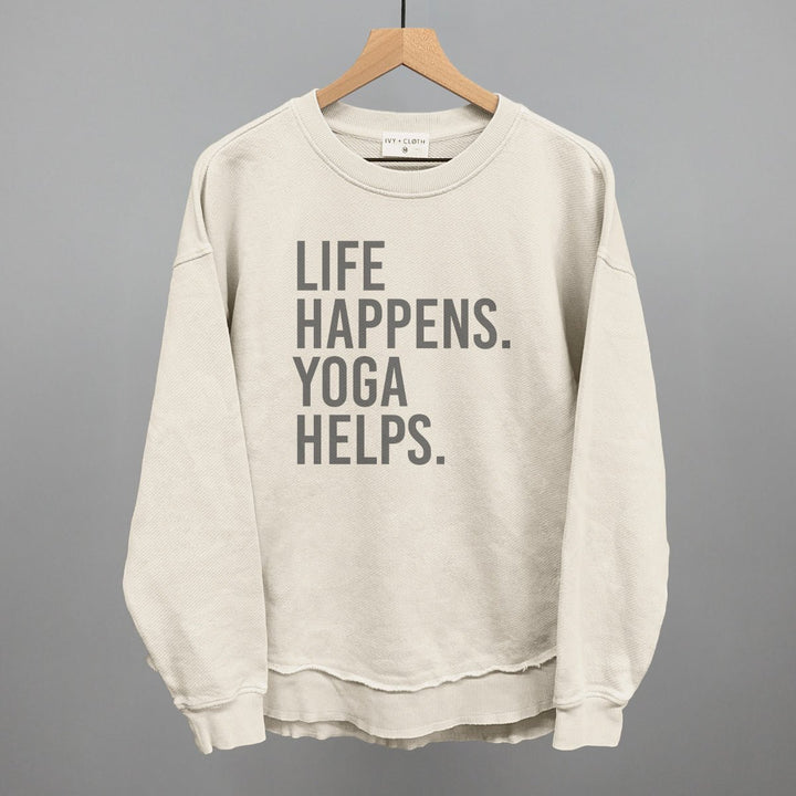 Life Happens Yoga Helps shirt in cream