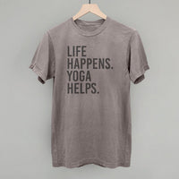 Life Happens Yoga Helps shirt in beige