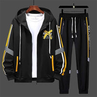 Men’s Printed Cardigan & Pants Tracksuit Set - Level Up Fitness Shop