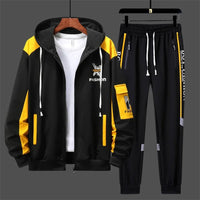Men’s Printed Cardigan & Pants Tracksuit Set - Level Up Fitness Shop