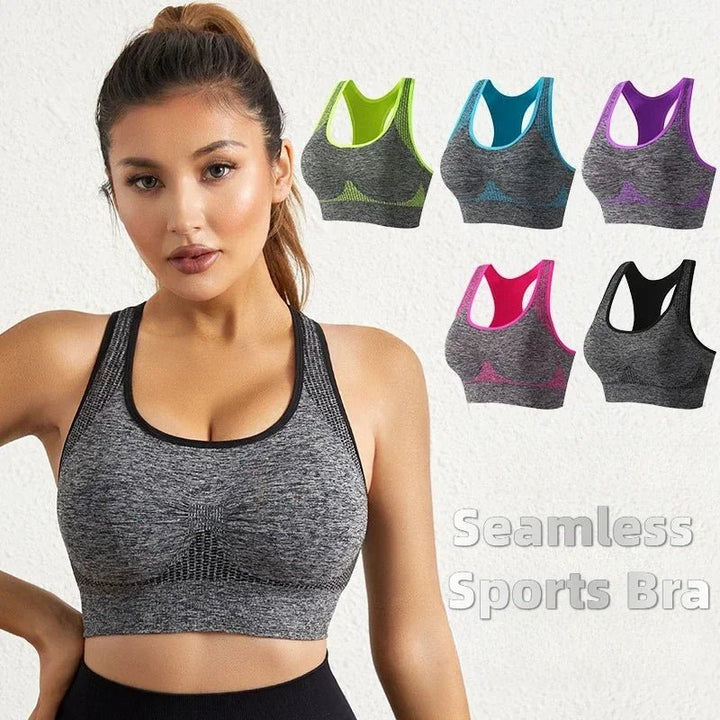 New Sports Bra Women Seamless Gym Jogging Crop Top Female Tops Yoga Fitness Shockproof Vest Sport Bras for Women Sutian Feminino - Level Up Fitness Shop