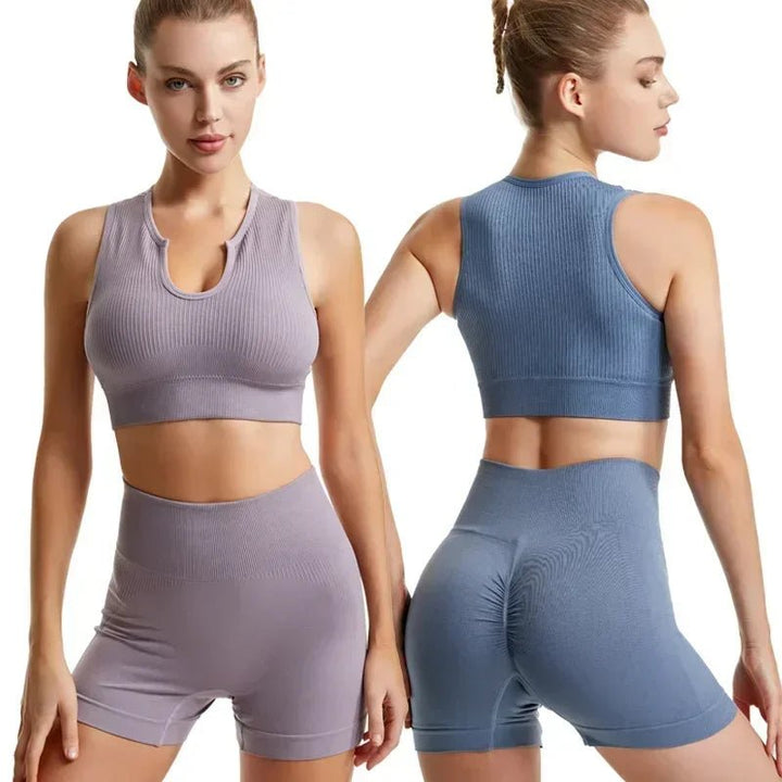 New Sports Bra Women Sexy Deep U-neck Push Up Gym Jogging Yoga Fitness Shockproof Vest Crop Tops Female Sport Bras Set for Women - Level Up Fitness Shop