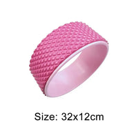 pink 3D yoga massage wheel with textured surface