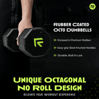 Octo Rubber Dumbbell (sold individually) - Level Up Fitness Shop
