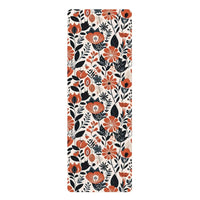 DipaliZ Orange Flowers Yoga Mat Non-slip Rubber Suede 3mm