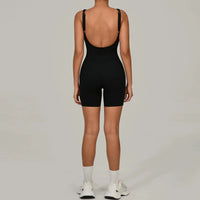 Padded Sports Jumpsuit Short Women Yoga Sets Gym Bodysuits Sexy Backless Fitness Jumpsuits Female Push Up Workout Overalls - Level Up Fitness Shop