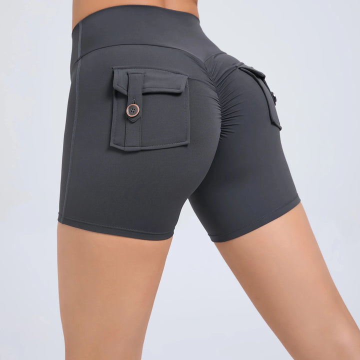 Peach Butt Fitness Shorts Women's Exercise Three-Quarter Pants Cargo Air Dry Pocket Yoga Tight Lift Summer - Level Up Fitness Shop