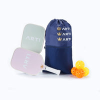 Pickleball Gift Set for 2: 2 Paddles, 4 Balls + Carry Bag | ARTI "Flowers" Beginner Starter Set, USA Pickleball Approved - Level Up Fitness Shop