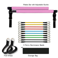 Pilates bar exercise equipment with resistance bands