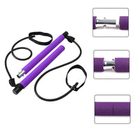 Pilates bar with adjustable resistance bands