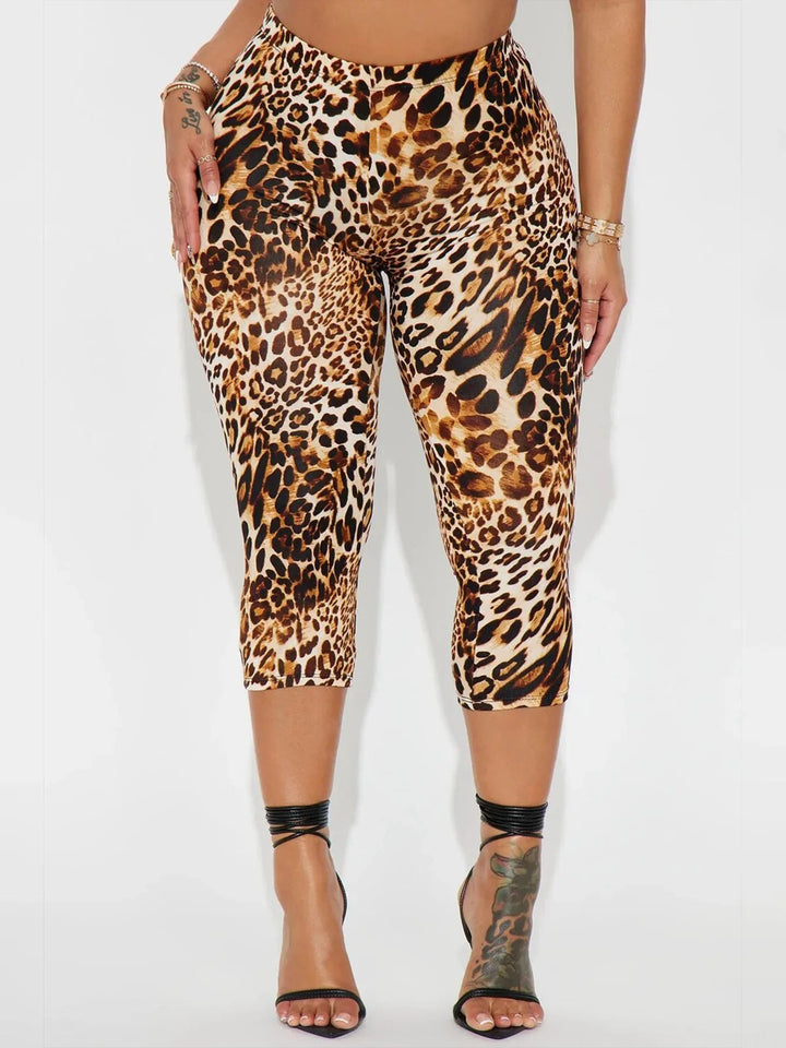 Sexy Leopard Print Knee-length Leggings Women 2026 Fitness Sports Yoga Tights Short Pants Streetwear Y2K Ladies Black Trousers - Level Up Fitness Shop
