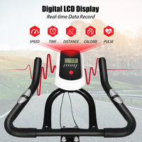 Adjustable exercise bike with LCD workout display